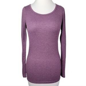Mossimo Supply Co Purple‎ Ribbed Long Sleeve Scoop Neck Y2K Top Women's Small